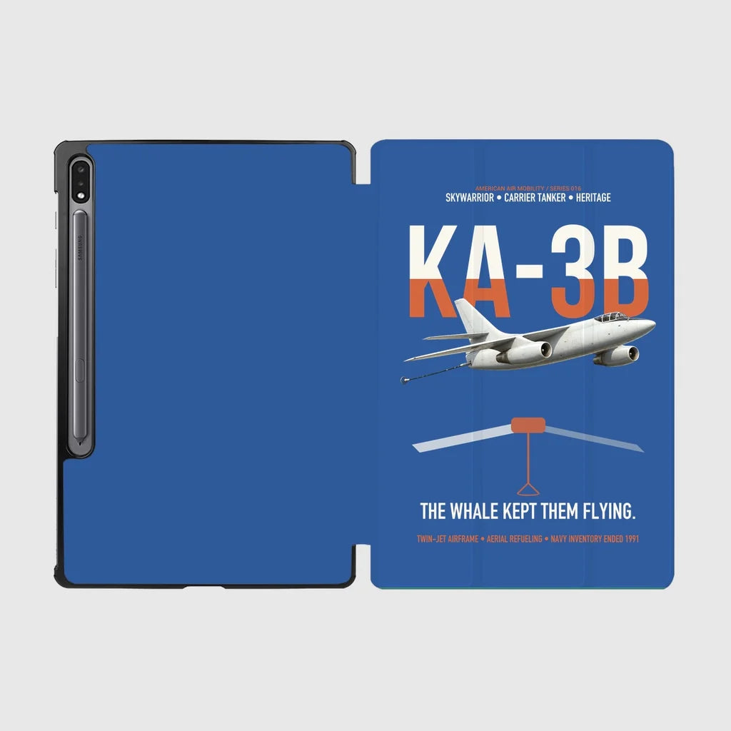 KA-3B Skywarrior design on blue samsung tablet tablet case