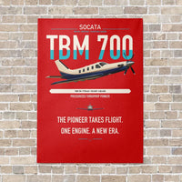 Thumbnail for Socata TBM 700 vertical canvas print - no frame - red background