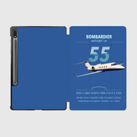 Thumbnail for Bombardier Learjet 55 design on blue samsung tablet tablet case