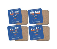 Thumbnail for KB-50J Superfortress design on blue 4 pieces set coaster