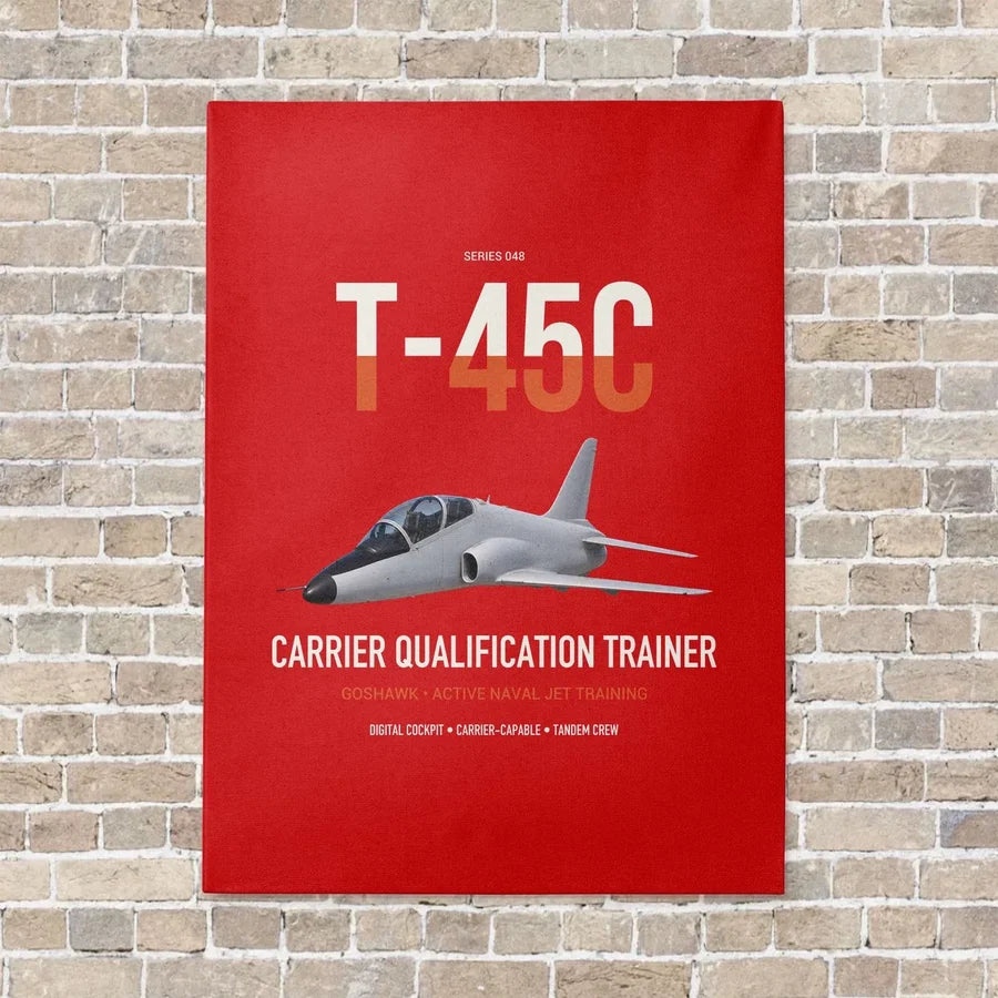 T-45C Goshawk vertical canvas print - no frame - red background