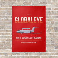 Thumbnail for Saab GlobalEye vertical canvas print - no frame - red background