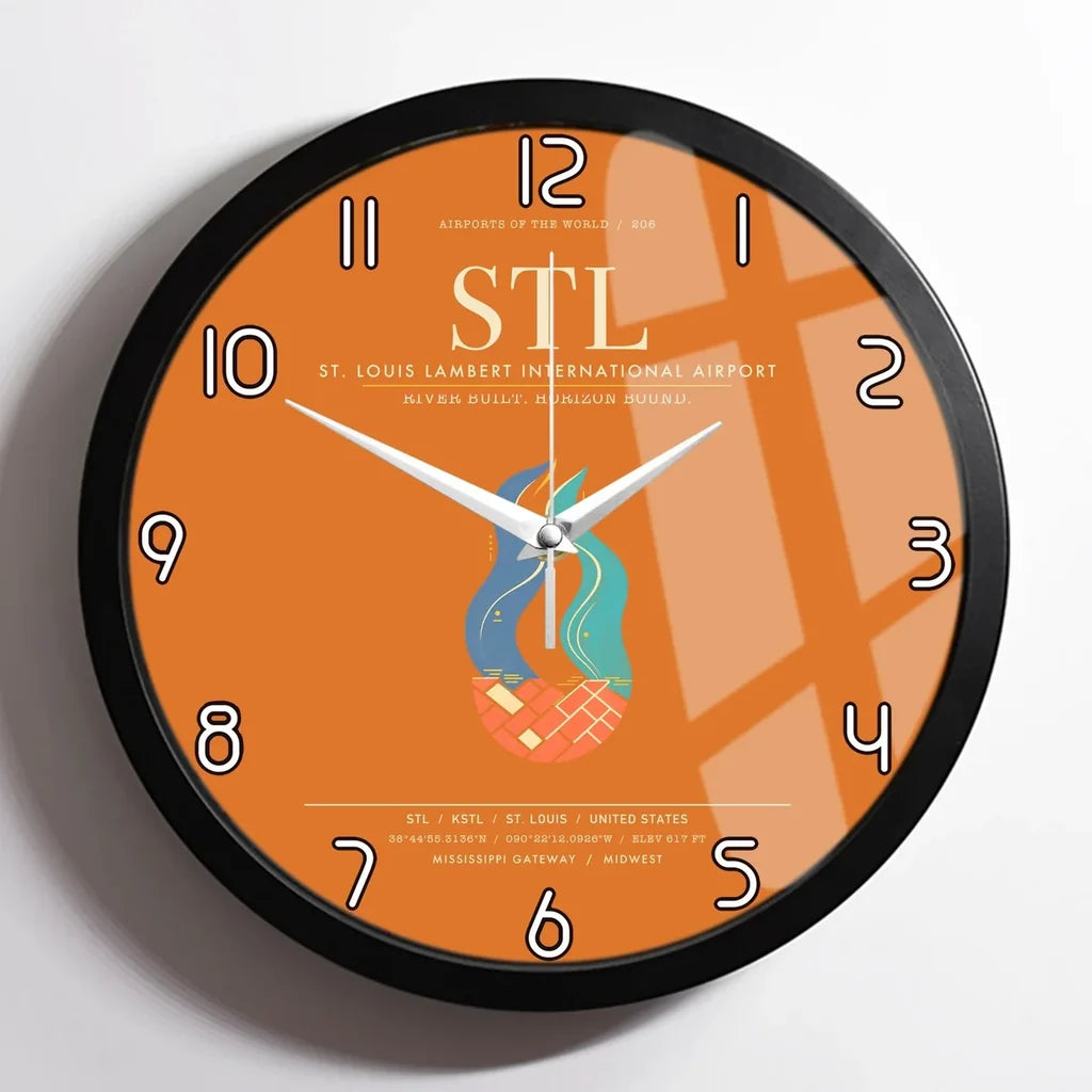 St. Louis Lambert International Airport STL Wall-Clock Framed - Orange
