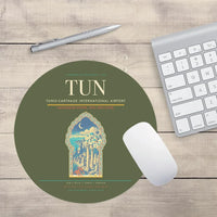 Thumbnail for Tunis-Carthage International Airport (TUN) design on green army round mouse pad
