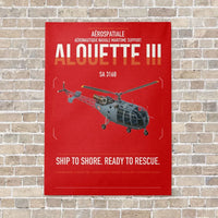 Thumbnail for Aérospatiale SA 316B Alouette III vertical canvas print - no frame - red background