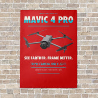 Thumbnail for DJI Mavic 4 Pro vertical canvas print - no frame - red background