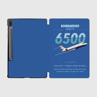 Thumbnail for Bombardier Global 6500 design on blue samsung tablet tablet case