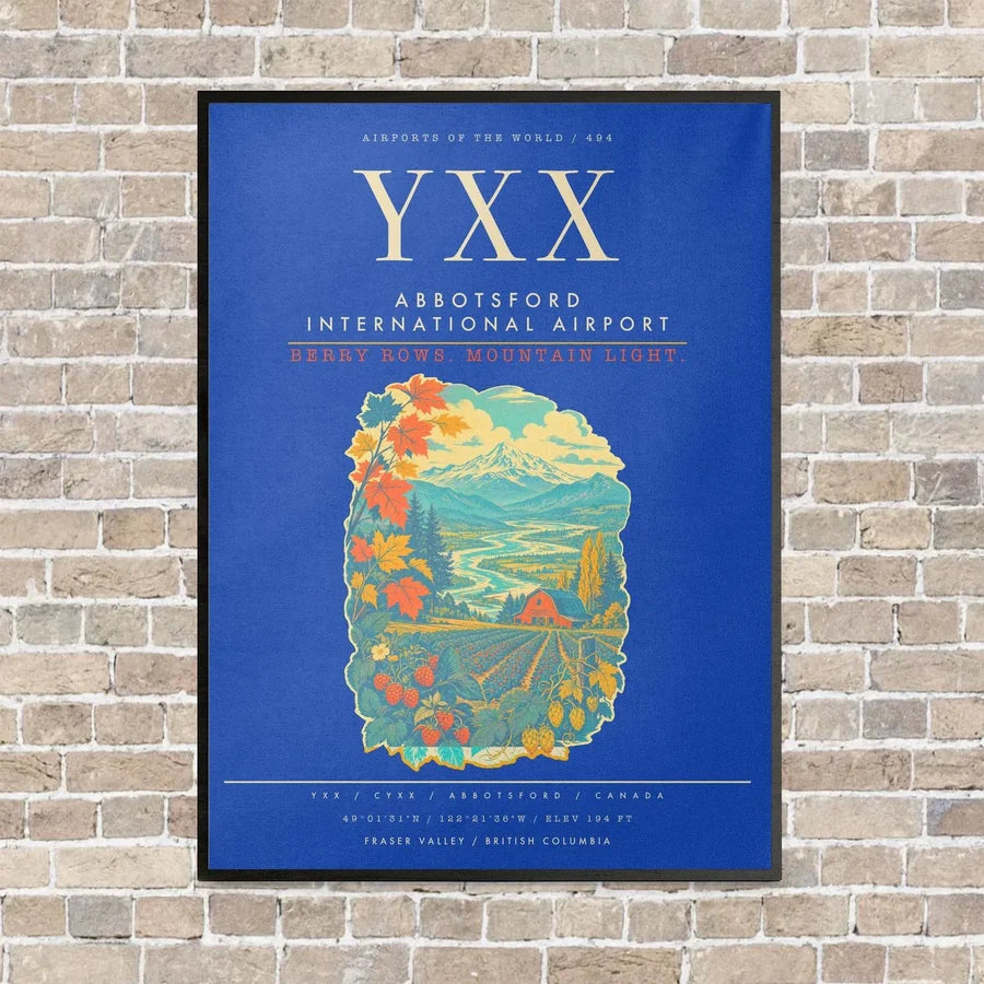 Abbotsford International Airport YXX - Canvas Framed - Blue