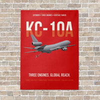 Thumbnail for KC-10A EXTENDER vertical canvas print - no frame - red background