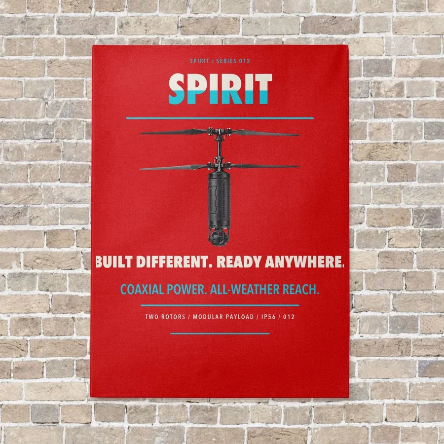 Ascent AeroSystems Spirit vertical canvas print - no frame - red background