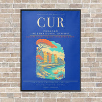 Thumbnail for Curacao International Airport CUR - Canvas Framed - Blue