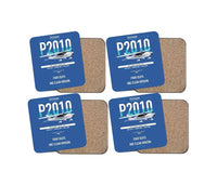 Thumbnail for Tecnam P2010 design on blue 4 pieces set coaster