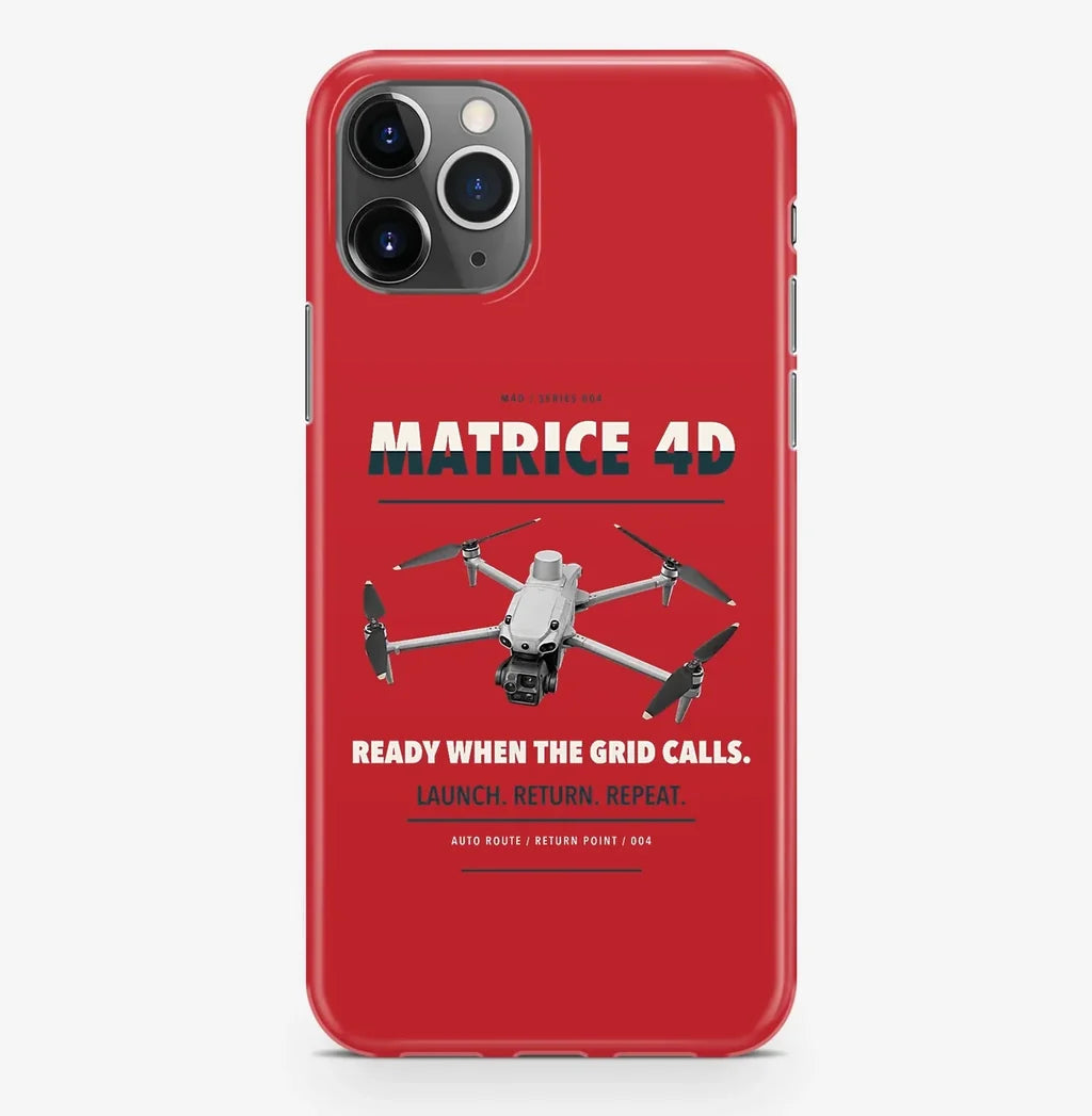 DJI Matrice 4D Case ProMax design on red iphone case promax