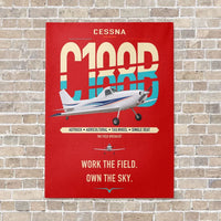 Thumbnail for Cessna A188B AgTruck vertical canvas print - no frame - red background