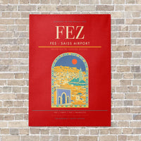 Thumbnail for Fes - Saiss Airport FEZ vertical canvas print - no frame - red background