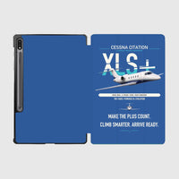 Thumbnail for Cessna Citation XLSPlus design on blue samsung tablet tablet case