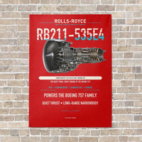 Thumbnail for RB211-535E4 vertical canvas print - no frame - red background
