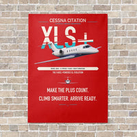 Thumbnail for Cessna Citation XLSPlus vertical canvas print - no frame - red background
