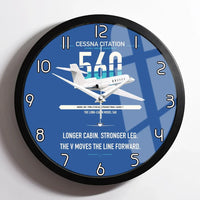 Thumbnail for Cessna Citation 560 - Citation V design on blue framed wall clock