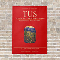 Thumbnail for Tucson International Airport TUS vertical canvas print - no frame - red background