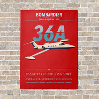 Thumbnail for Bombardier Learjet 36A vertical canvas print - no frame - red background