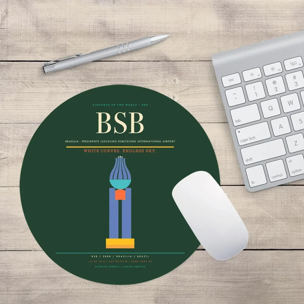 Brasilia - Presidente Juscelino Kubitschek International Airport BSB Mouse-Pad Round - Dark Green