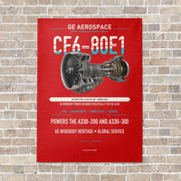 Thumbnail for CF6-80E1 vertical canvas print - no frame - red background