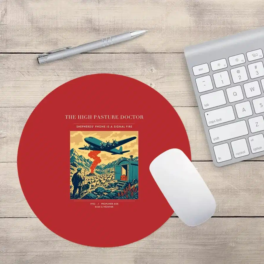 VINTAGE G4348 - The High Pasture Doctor - Designed Mouse Pads design on red round