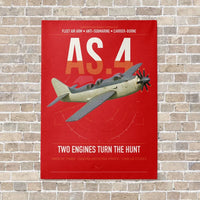 Thumbnail for Fairey Gannet AS.4 vertical canvas print - no frame - red background