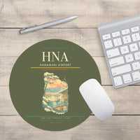 Thumbnail for Hanamaki Airport (HNA) design on green army round mouse pad