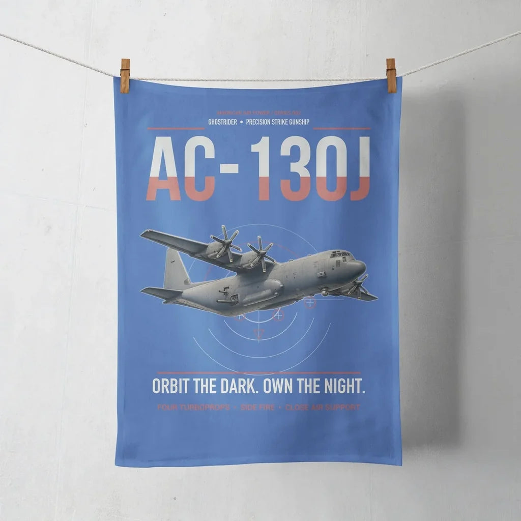 AC-130J Ghostrider design on blue towel