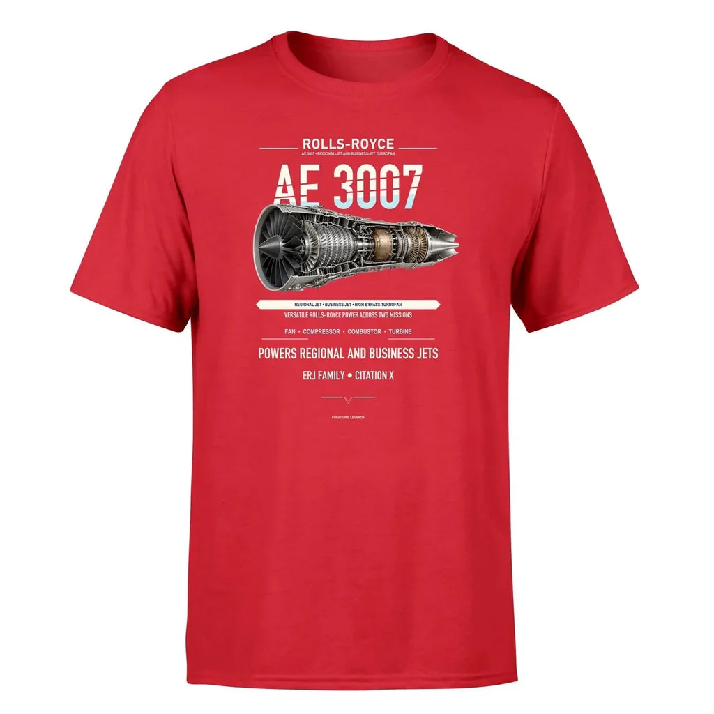 AE 3007 design on red single side