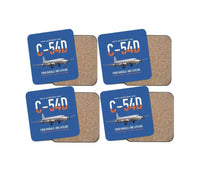 Thumbnail for C-54D Skymaster design on blue 4 pieces set coaster