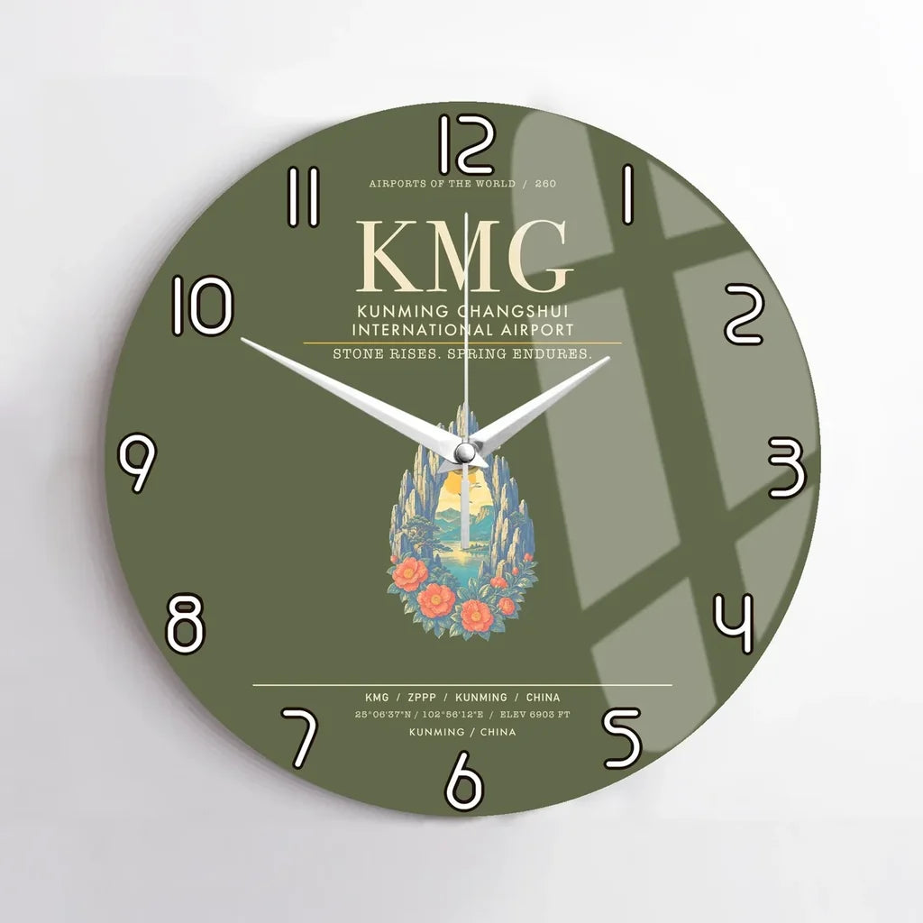 Kunming Changshui International Airport KMG Wall-Clock No-Frame - Green Army