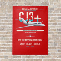 Thumbnail for Cessna Citation CJ3+ vertical canvas print - no frame - red background