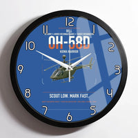 Thumbnail for Bell OH-58D Kiowa Warrior design on blue framed wall clock