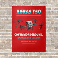 Thumbnail for DJI Agras T50 vertical canvas print - no frame - red background