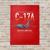 Thumbnail for C-17A Globemaster III vertical canvas print - no frame - red background