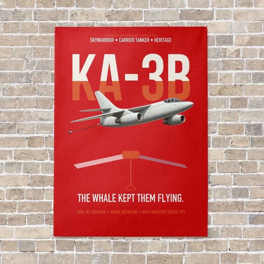 KA-3B Skywarrior vertical canvas print - no frame - red background