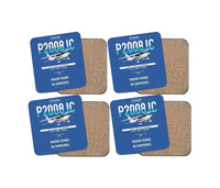 Thumbnail for Tecnam P2008JC NG design on blue 4 pieces set coaster