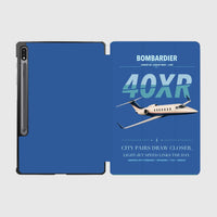 Thumbnail for Bombardier Learjet 40XR design on blue samsung tablet tablet case