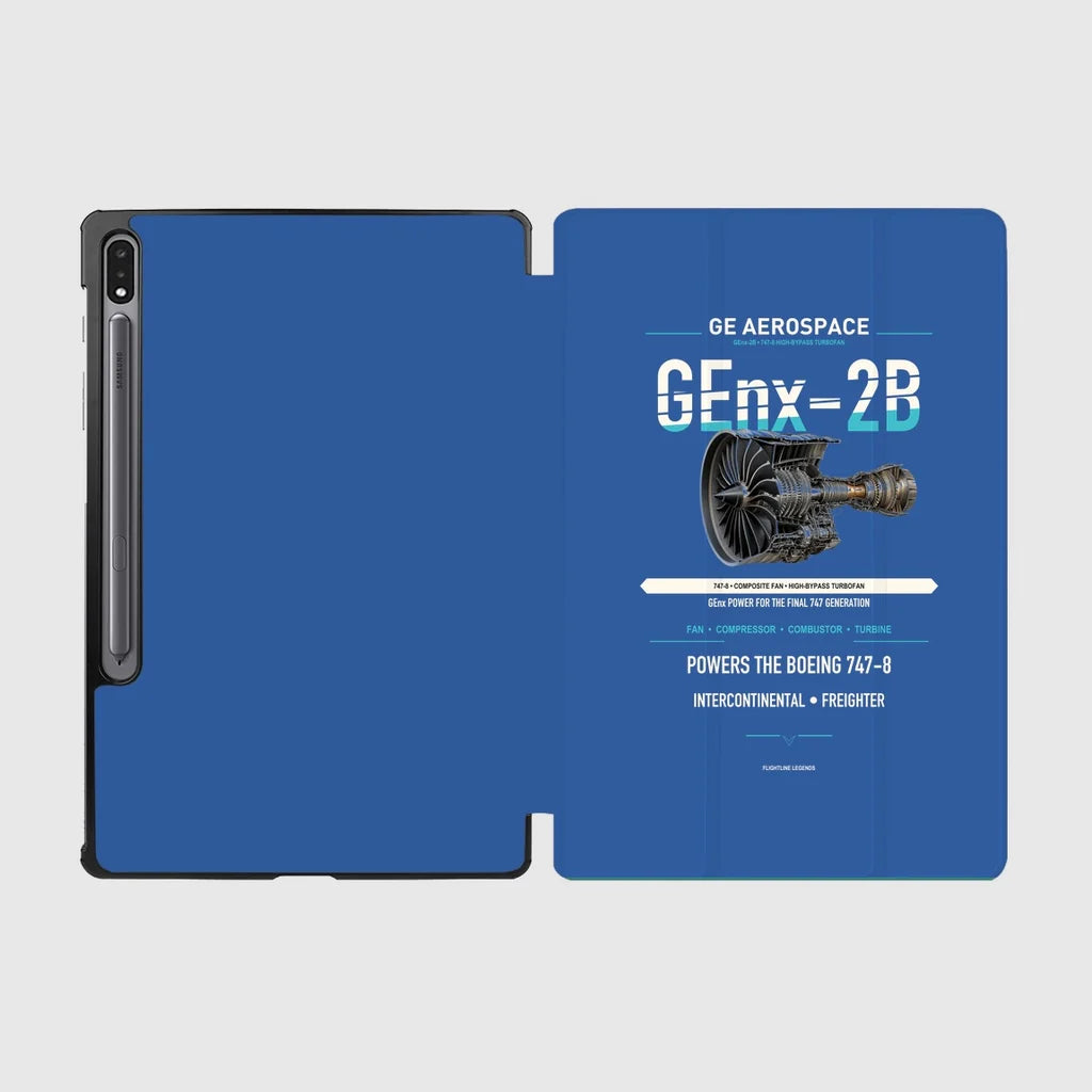 GEnx-2B design on blue samsung tablet tablet case