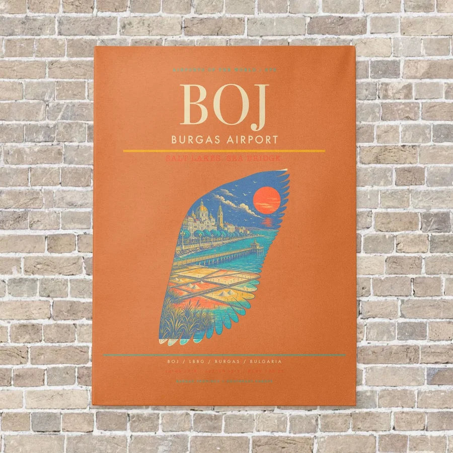 Burgas Airport BOJ - Canvas No Frame - Orange