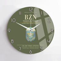Thumbnail for Bozeman Yellowstone International Airport BZN Wall-Clock No-Frame - Green Army