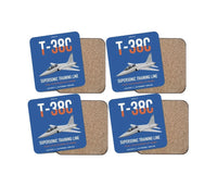 Thumbnail for T-38C Talon design on blue 4 pieces set coaster