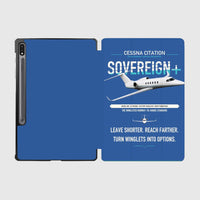 Thumbnail for Cessna Citation Sovereign+ design on blue samsung tablet tablet case