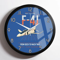 Thumbnail for F-4J Phantom II design on blue framed wall clock