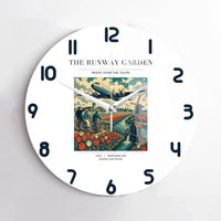 Thumbnail for VINTAGE G4089 - The Runway Garden - Designed Wall Clocks design on white no-frame