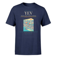 Thumbnail for Inuvik (Mike Zubko) Airport (YEV) T-Shirt single-side front print in Navy Blue | inuvik-mike-zubko-airport-yev-double-side-t-shirt