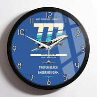 Thumbnail for Boeing 777-200ER design on blue framed wall clock